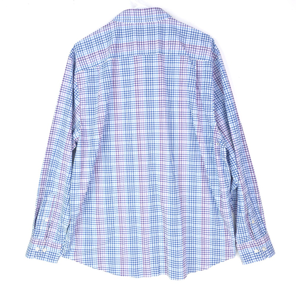 Tommy Bahama The Siesta Key Mens XL Blue Purple Gingham Check Button Down Shirt - Picture 7 of 10
